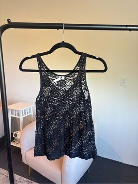 Frenchi Black Lace Tank Top